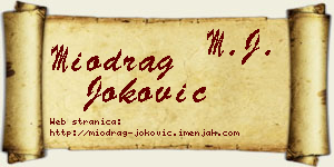 Miodrag Joković vizit kartica